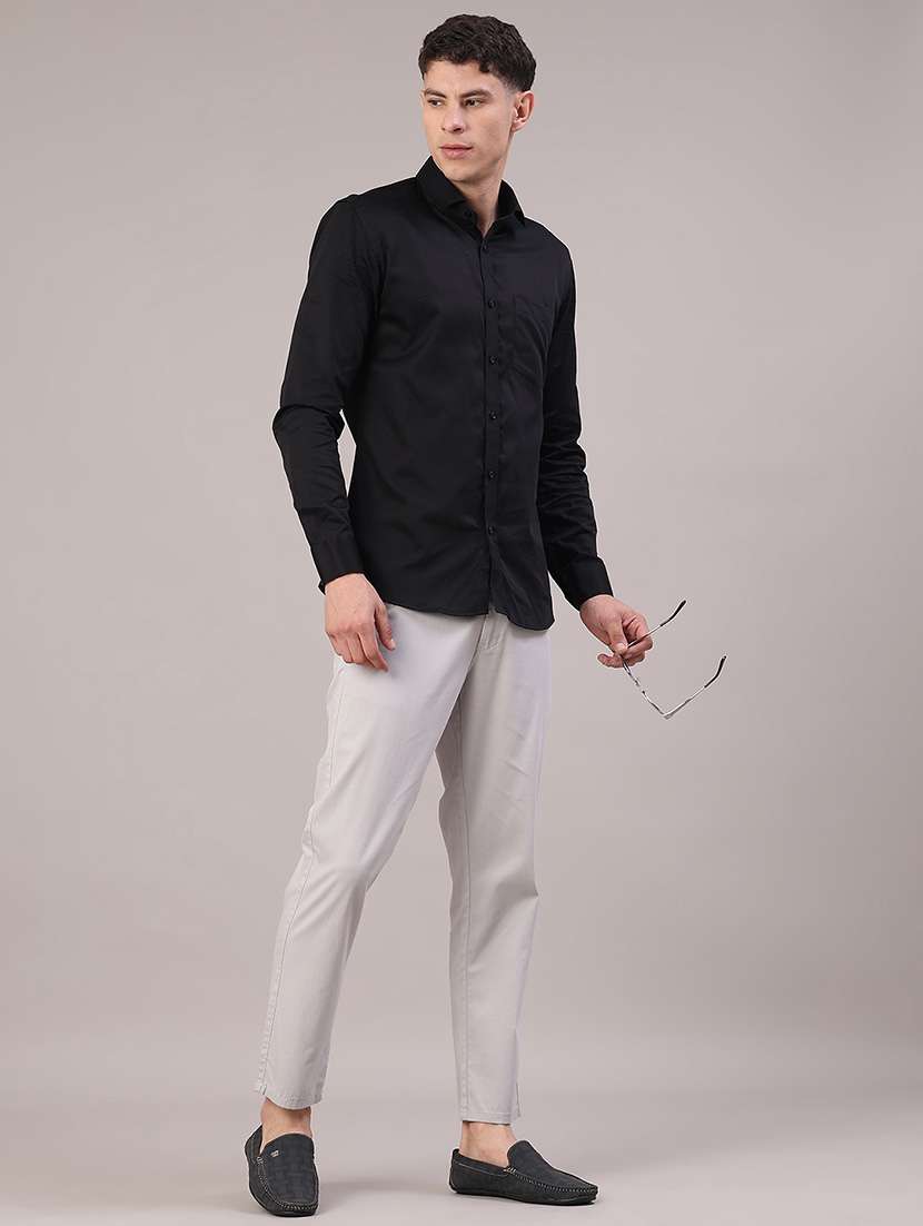 men solid mid rise casual chino - 22110655 -  Standard Image - 4