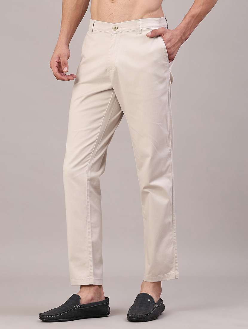 men solid mid rise casual chino - 22110701 -  Standard Image - 1