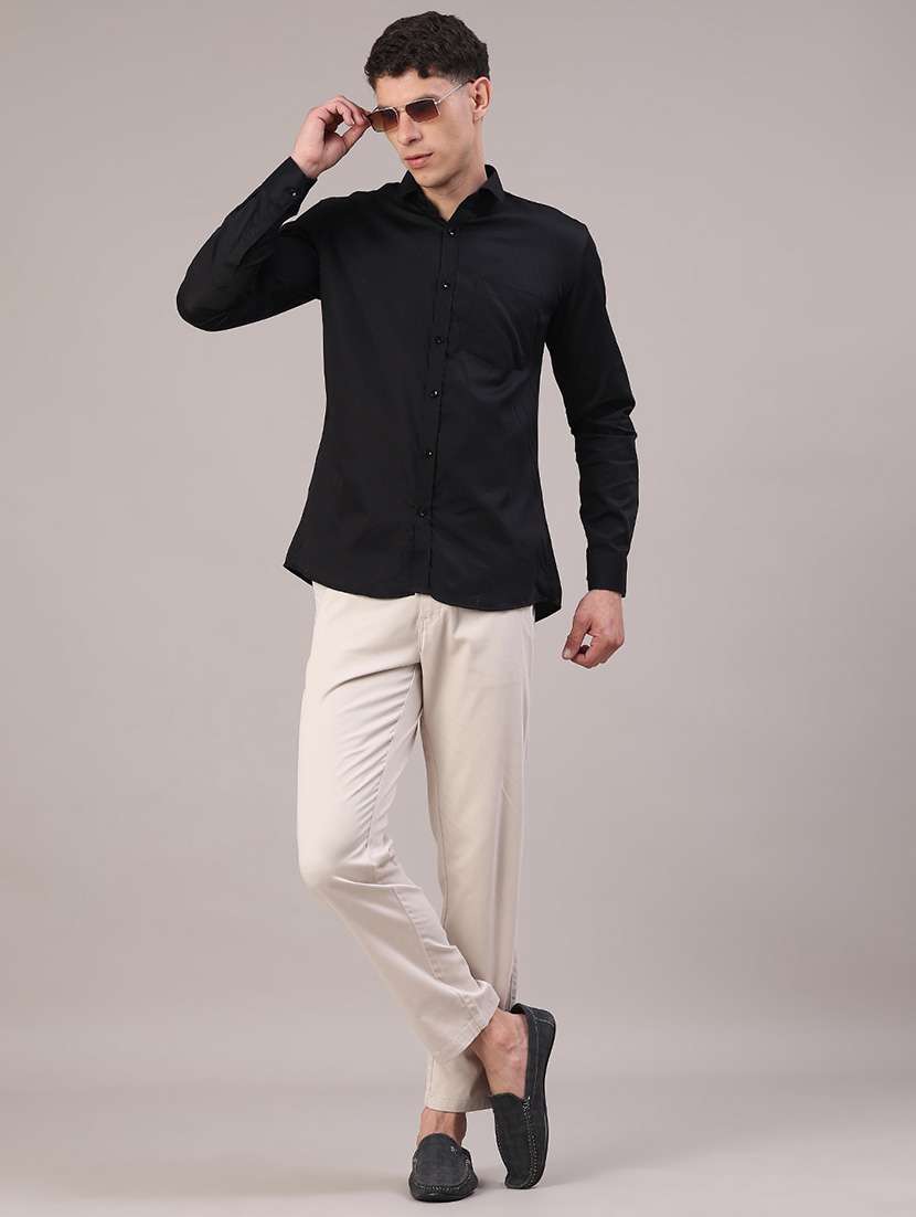 men solid mid rise casual chino - 22110701 -  Standard Image - 4