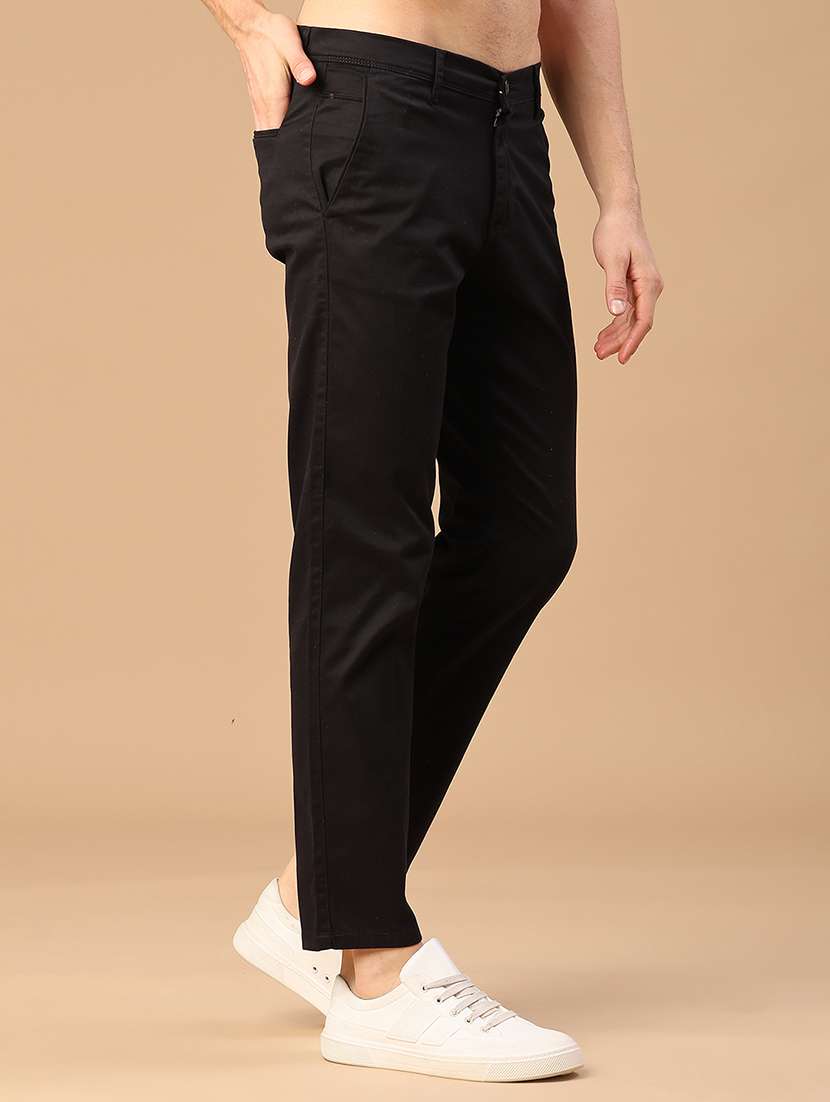 men solid mid rise casual chino - 22110702 -  Standard Image - 1