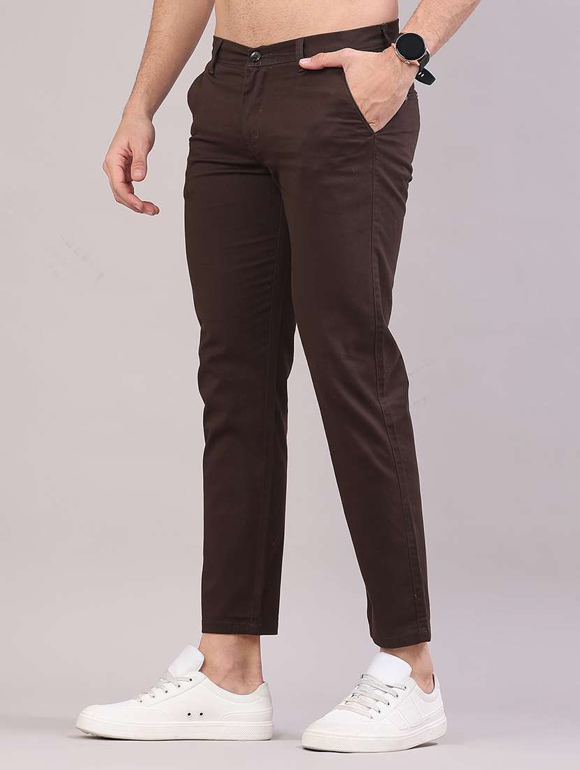 men solid mid rise casual chino - 22110703 -  Standard Image - 1