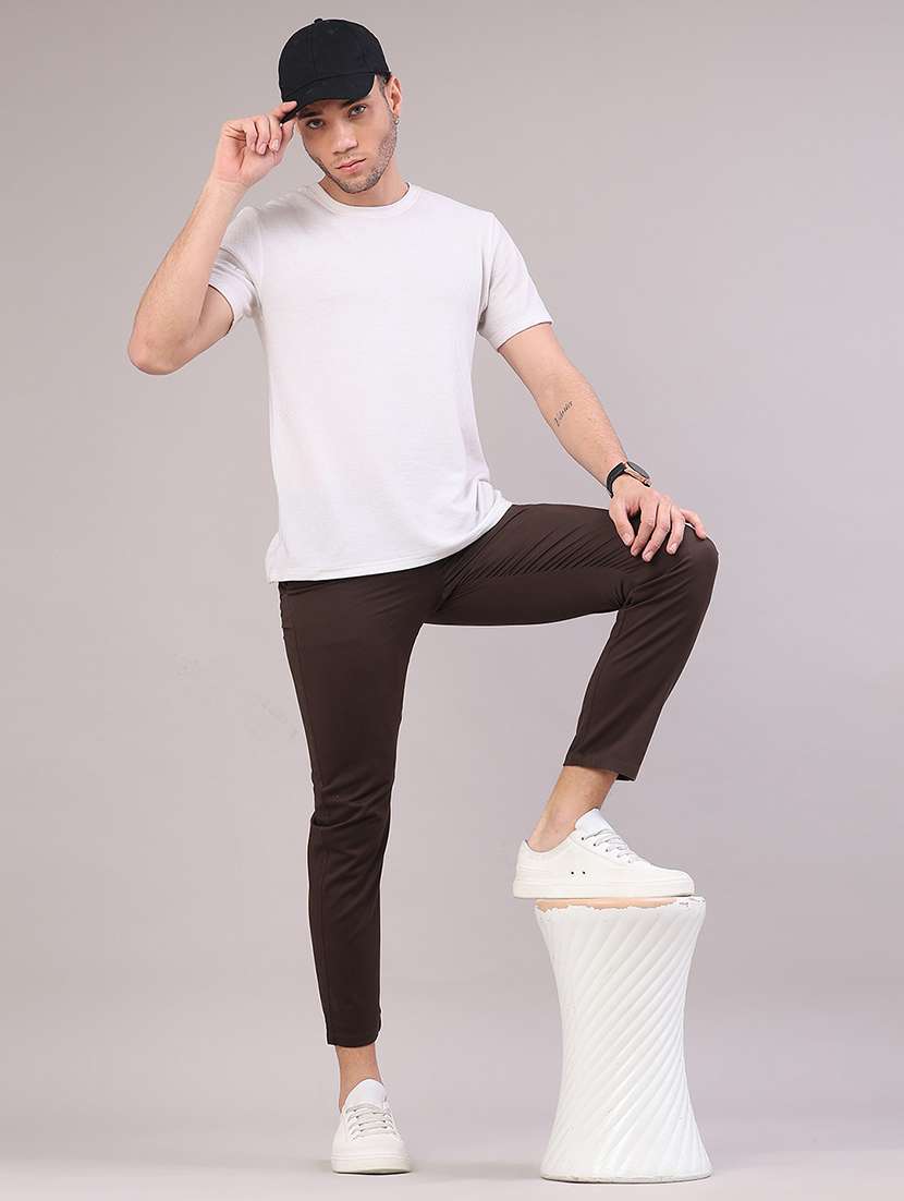 men solid mid rise casual chino - 22110703 -  Standard Image - 4