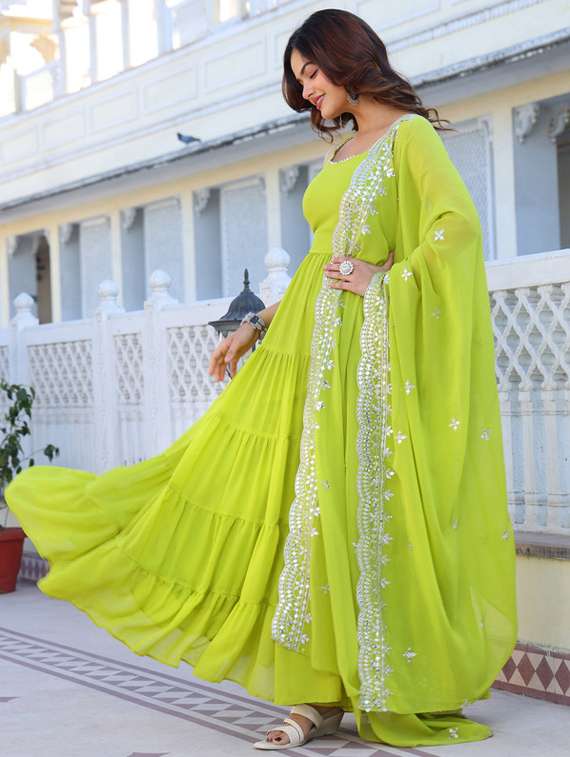 women solid sleeveless kurta dupatta set - 22112076 -  Standard Image - 4