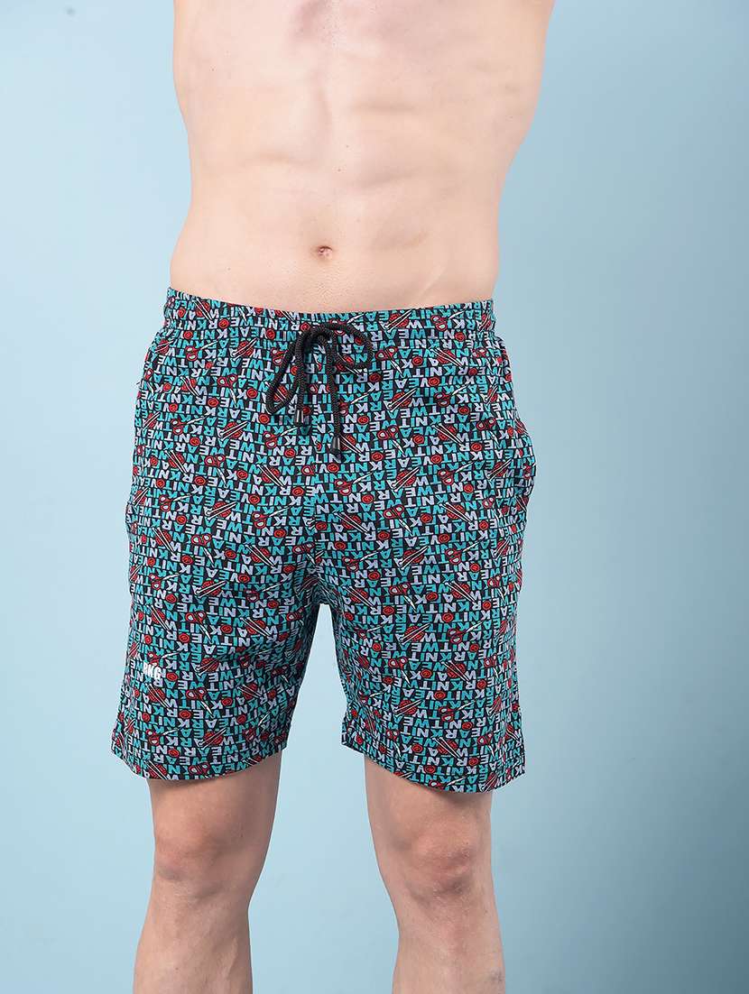 men pack of 2 printed mid rise regular fit bermuda shorts - 22112161 - Standard Image - 1