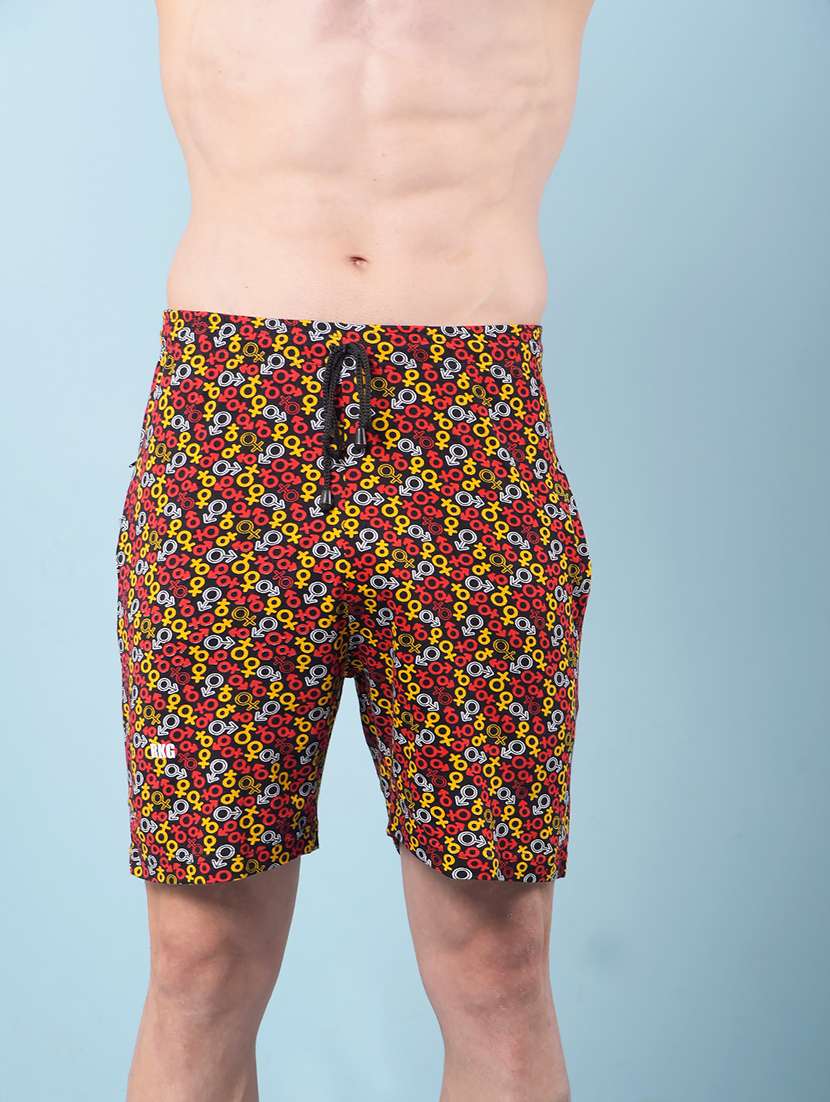 men pack of 2 printed mid rise regular fit bermuda shorts - 22112162 -  Standard Image - 1