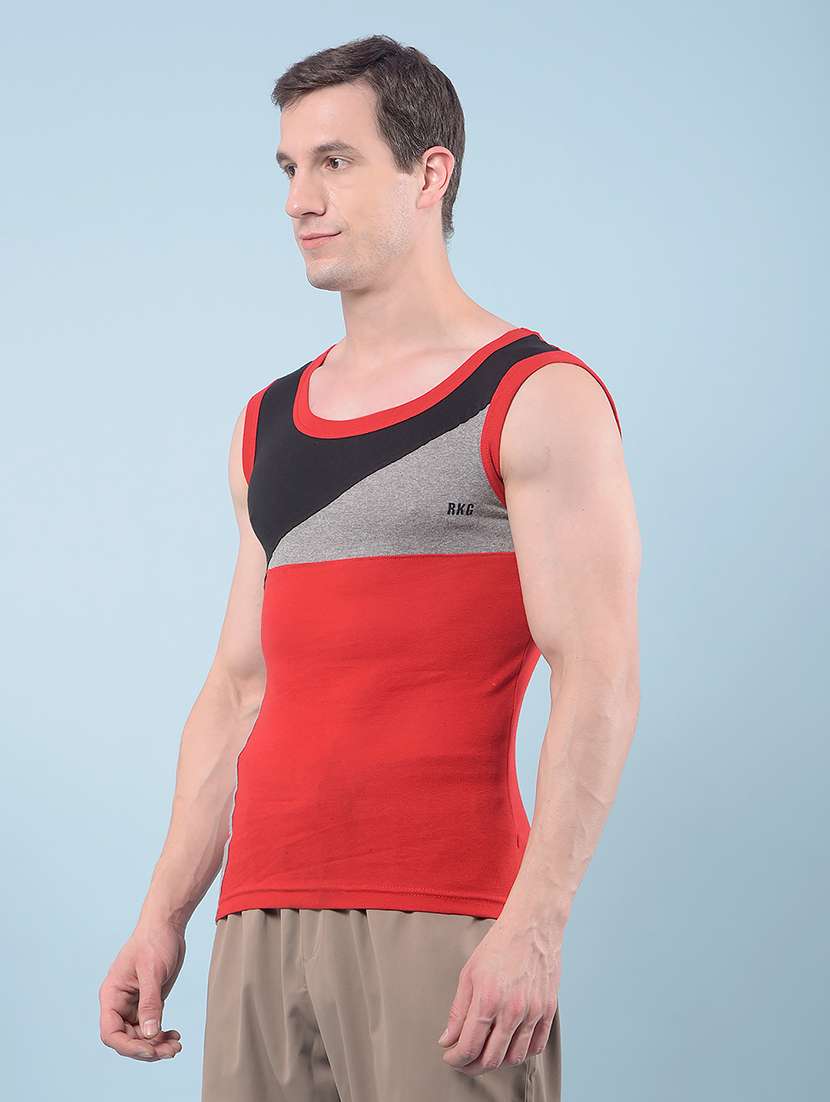 men pack of 2 round neck vest - 22112223 -  Standard Image - 1