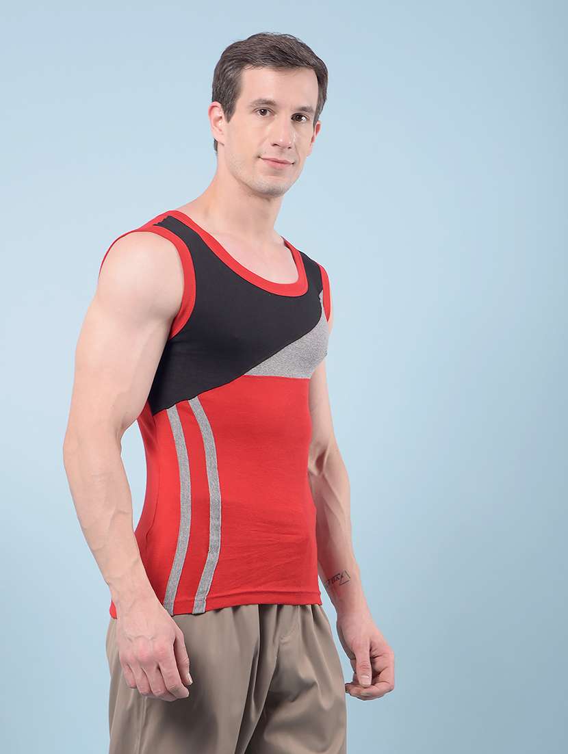 men pack of 5 round neck vest - 22112227 -  Standard Image - 1