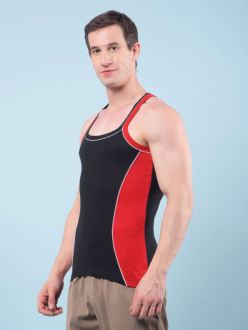 men pack of 5 color block sleeveless vest - 22112237 -  Standard Image - 1