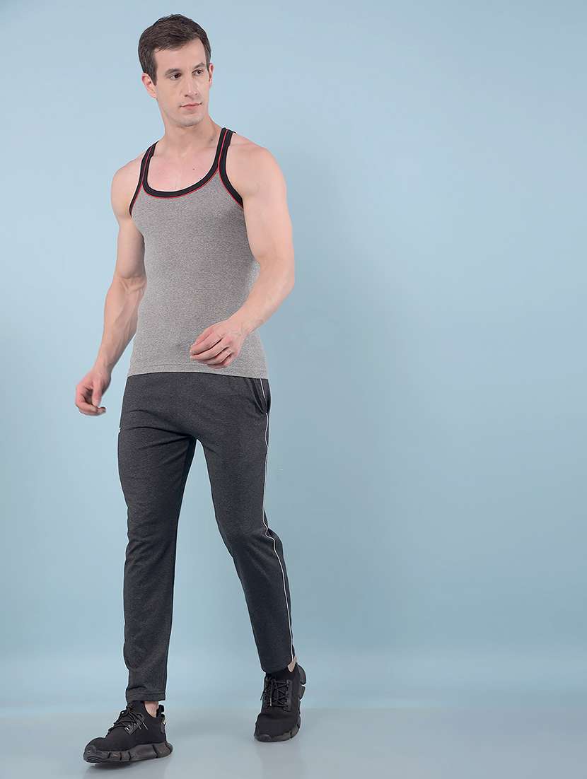 men pack of 10 solid sleeveless vest - 22112240 -  Standard Image - 4