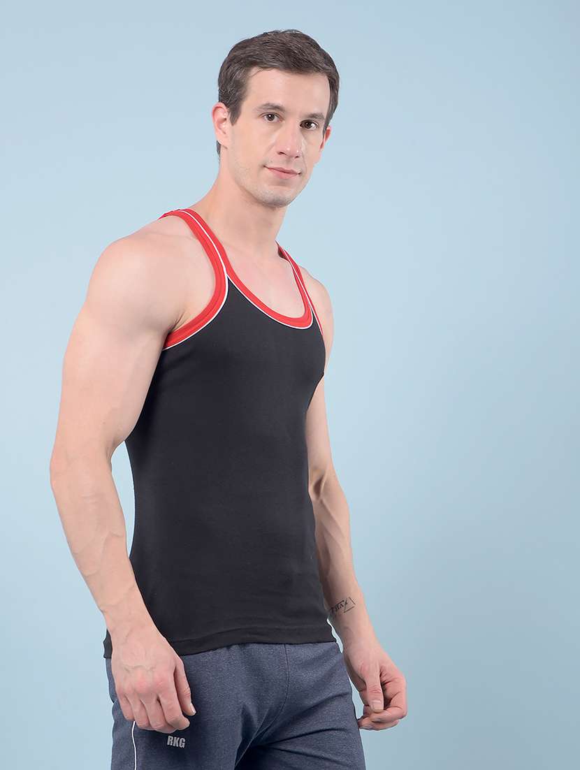 men pack of 2 solid sleeveless vest - 22112244 -  Standard Image - 1