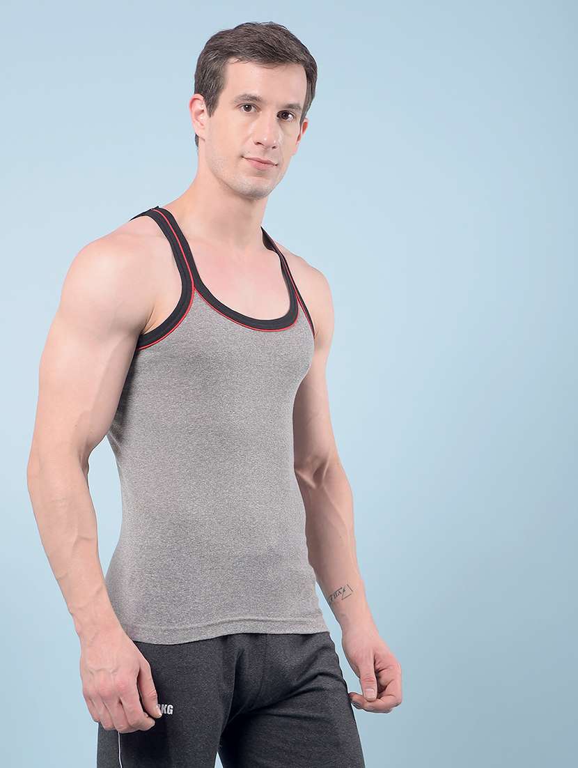 men pack of 3 solid sleeveless vest - 22112245 -  Standard Image - 1