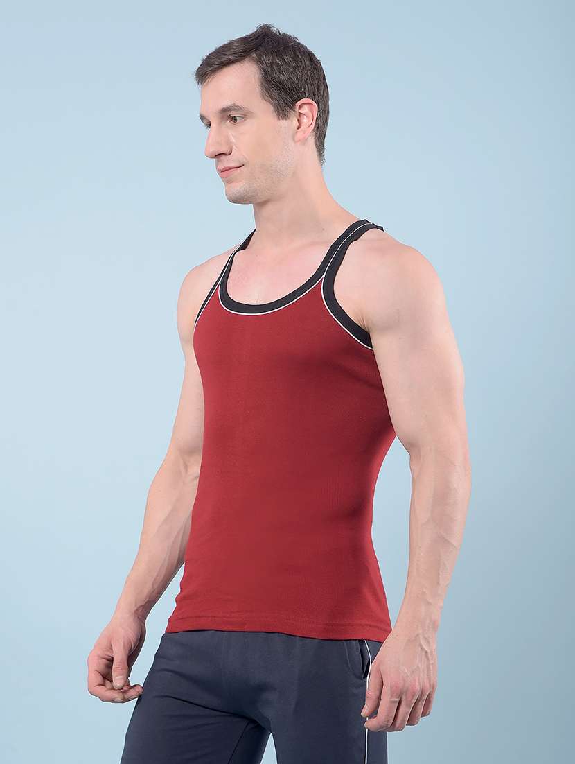 men pack of 5 solid sleeveless vest - 22112248 -  Standard Image - 1