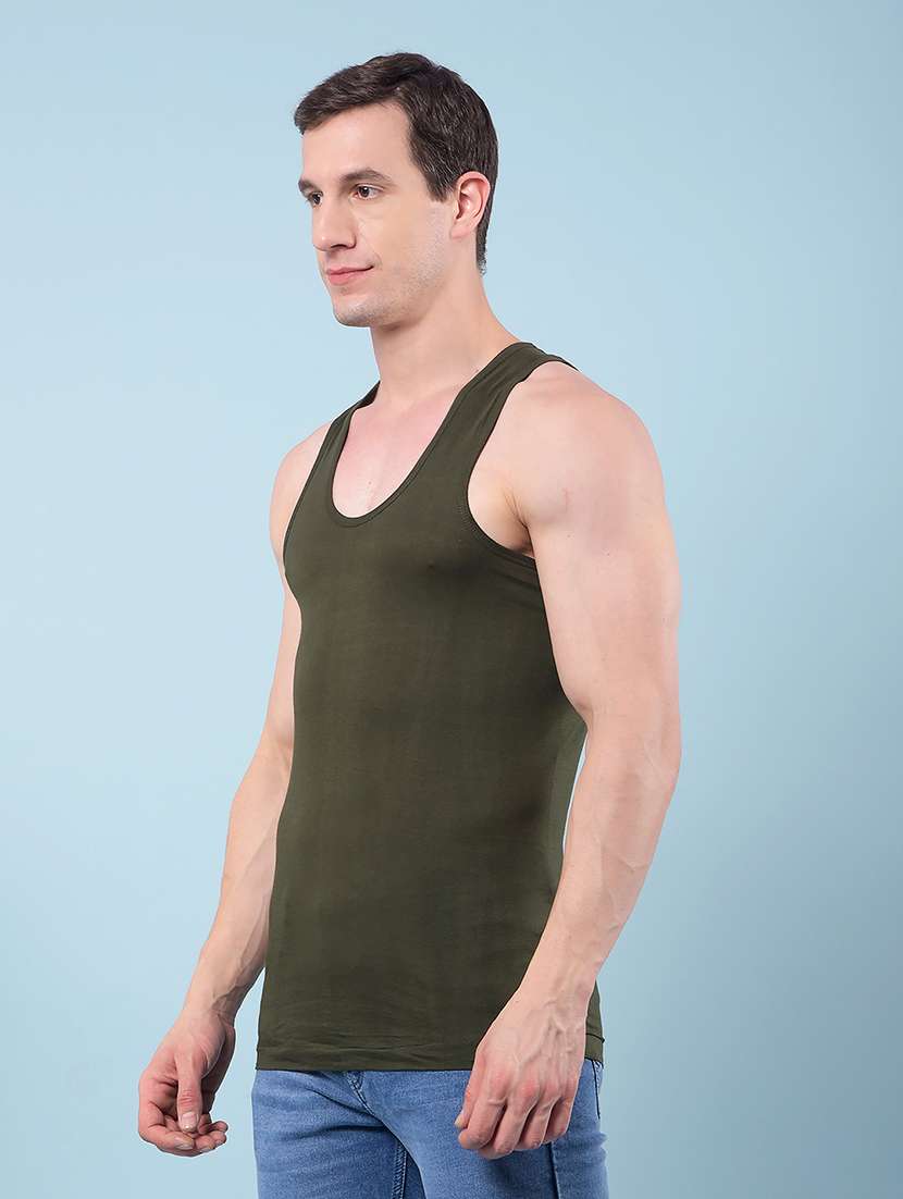 men pack of 3 solid sleeveless vest - 22112255 -  Standard Image - 1