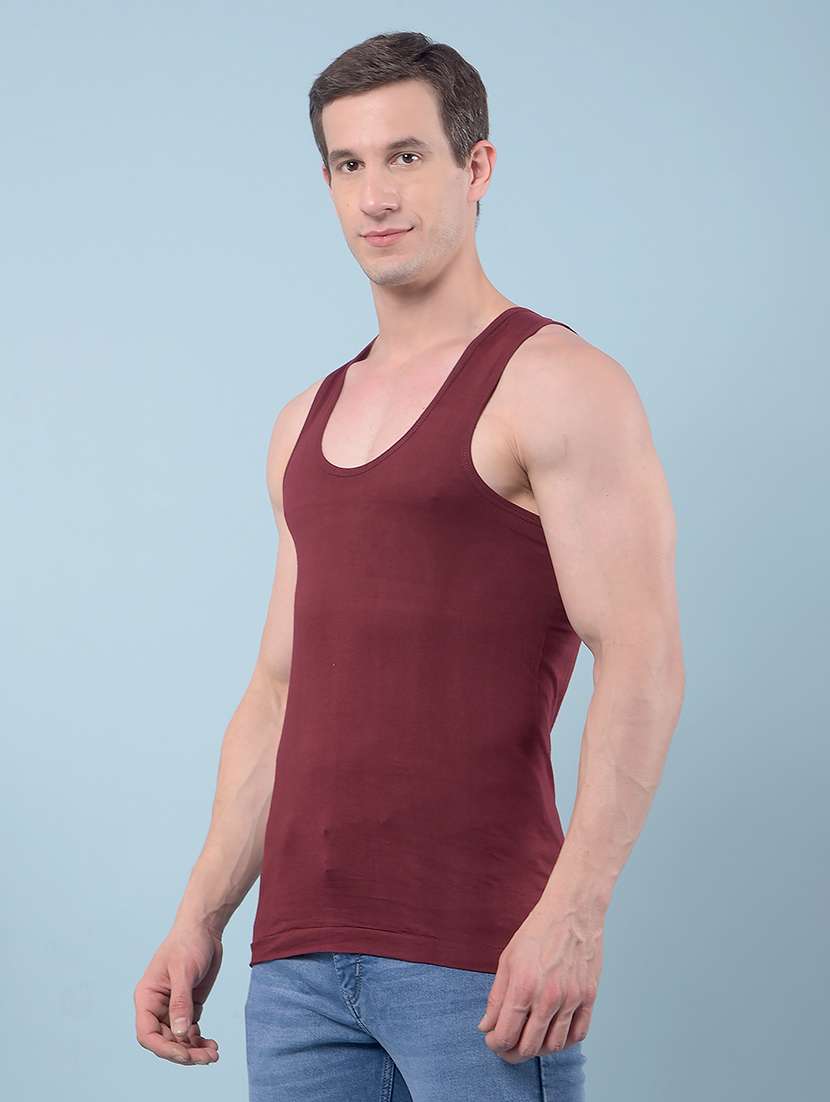 men pack of 5 solid sleeveless vest - 22112258 -  Standard Image - 1