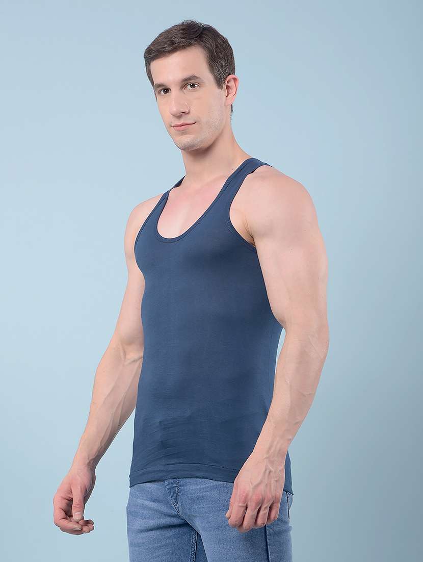 men pack of 7 solid sleeveless vest - 22112259 -  Standard Image - 1