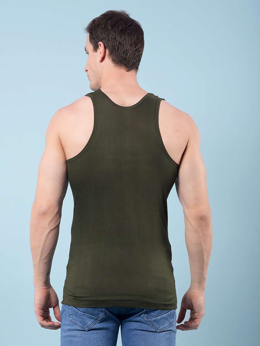 men pack of 7 solid sleeveless vest - 22112259 -  Standard Image - 4