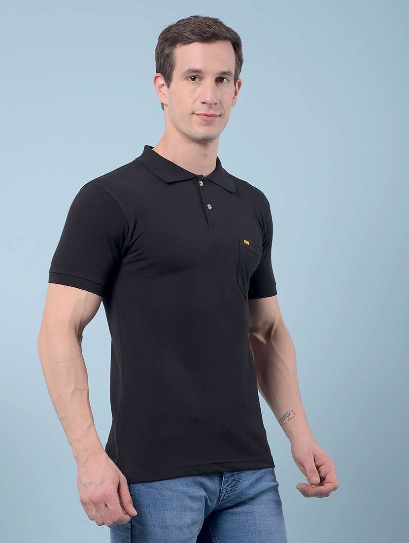men solid short sleeve regular fit polo t-shirt - 22112278 - Standard Image - 1