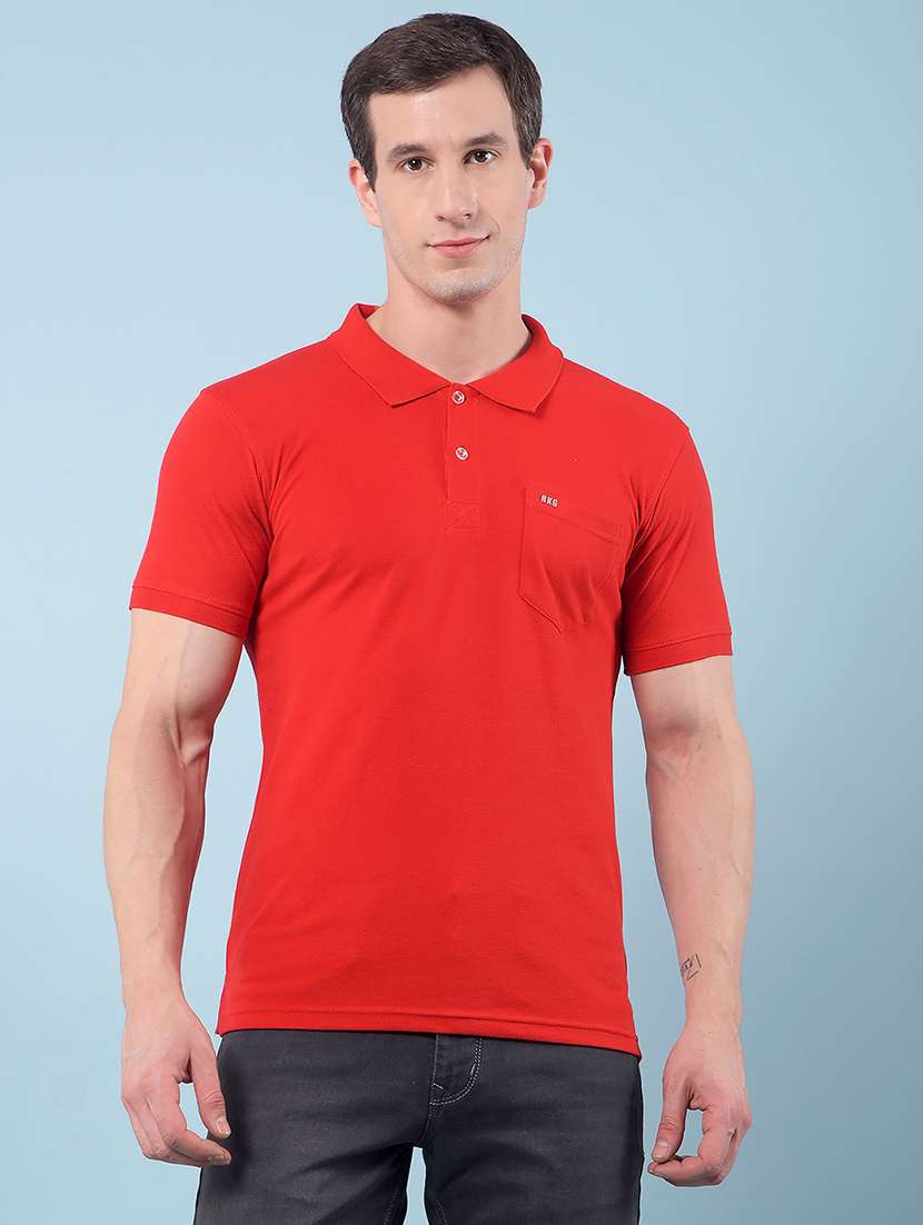 men solid short sleeve regular fit polo t-shirt