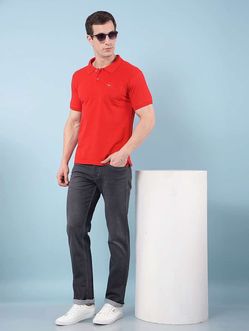 men solid short sleeve regular fit polo t-shirt - 22112281 - Standard Image - 4