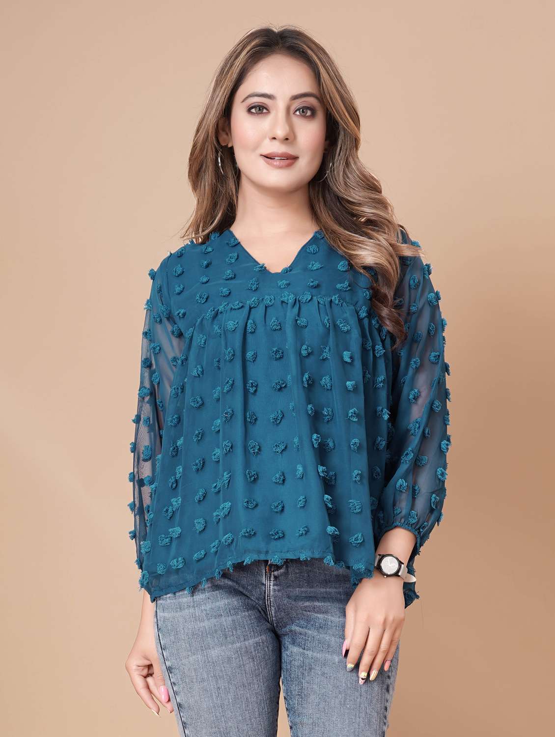 women self designed long sleeve top