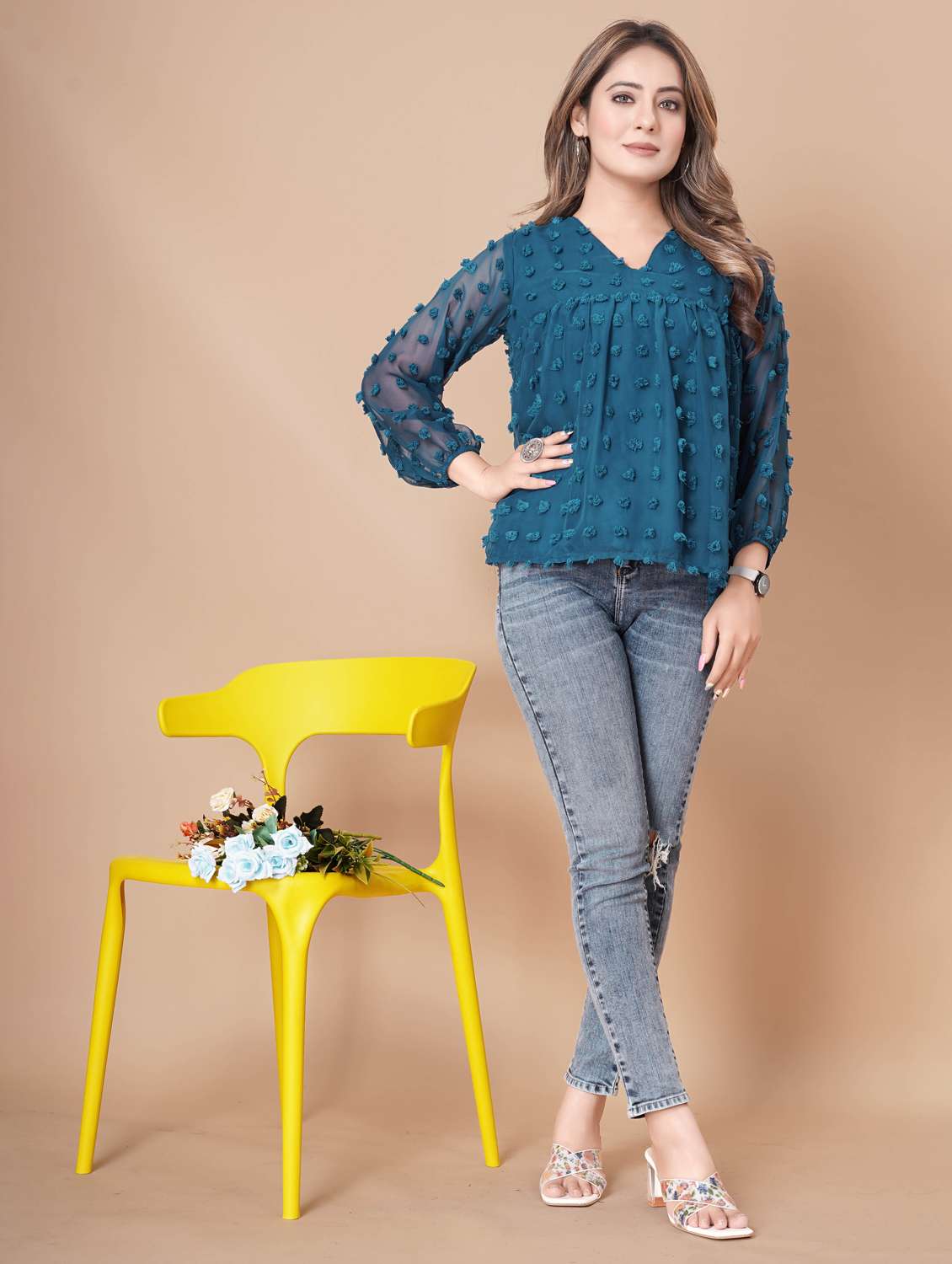 women self designed long sleeve top - 22112347 -  Standard Image - 4