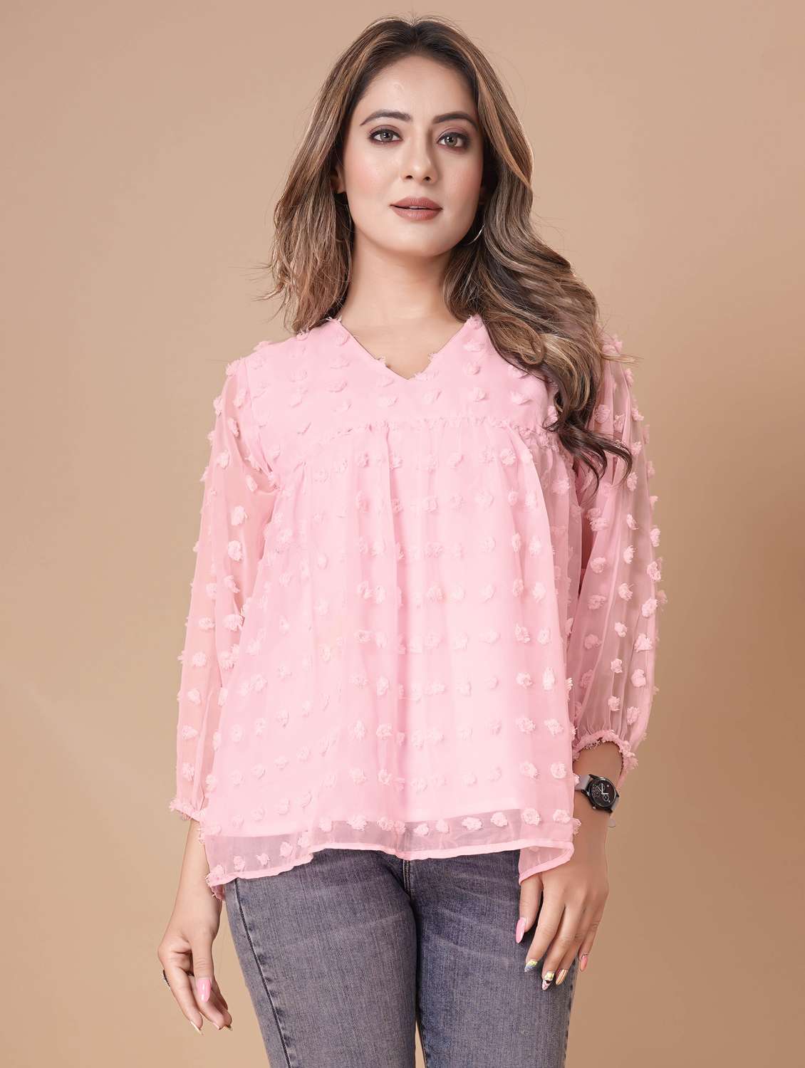 women self designed long sleeve top - 22112348 -  Standard Image - 1