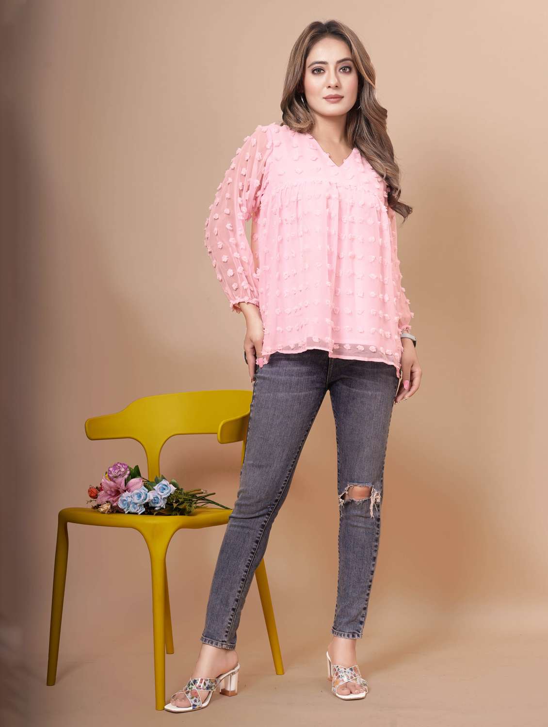 women self designed long sleeve top - 22112348 -  Standard Image - 4