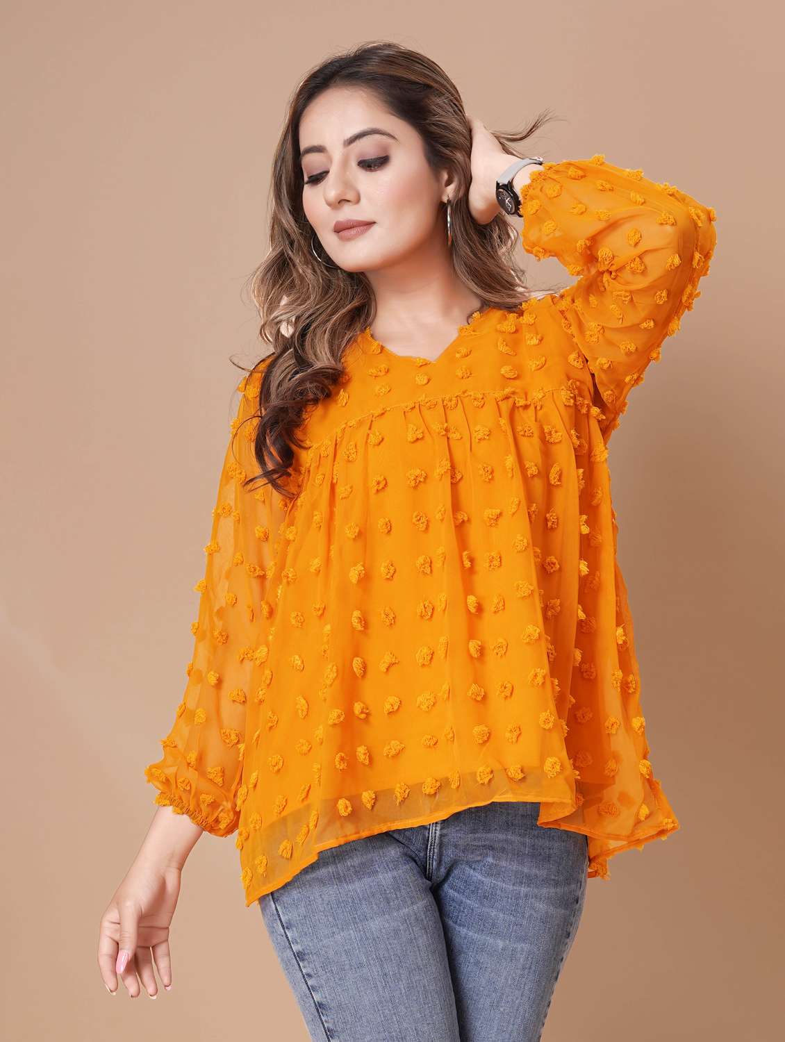women self designed long sleeve top - 22112349 -  Standard Image - 1