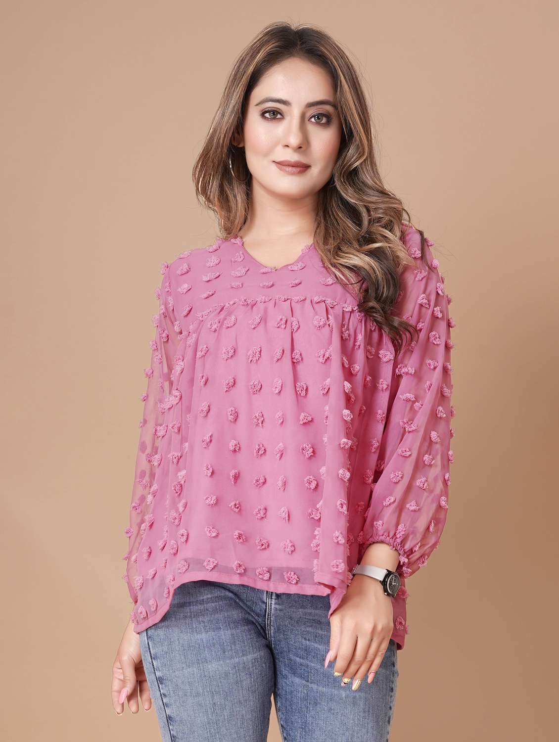 women self designed long sleeve top - 22112350 -  Standard Image - 1