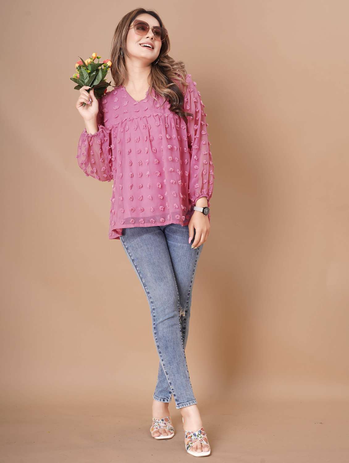 women self designed long sleeve top - 22112350 -  Standard Image - 4