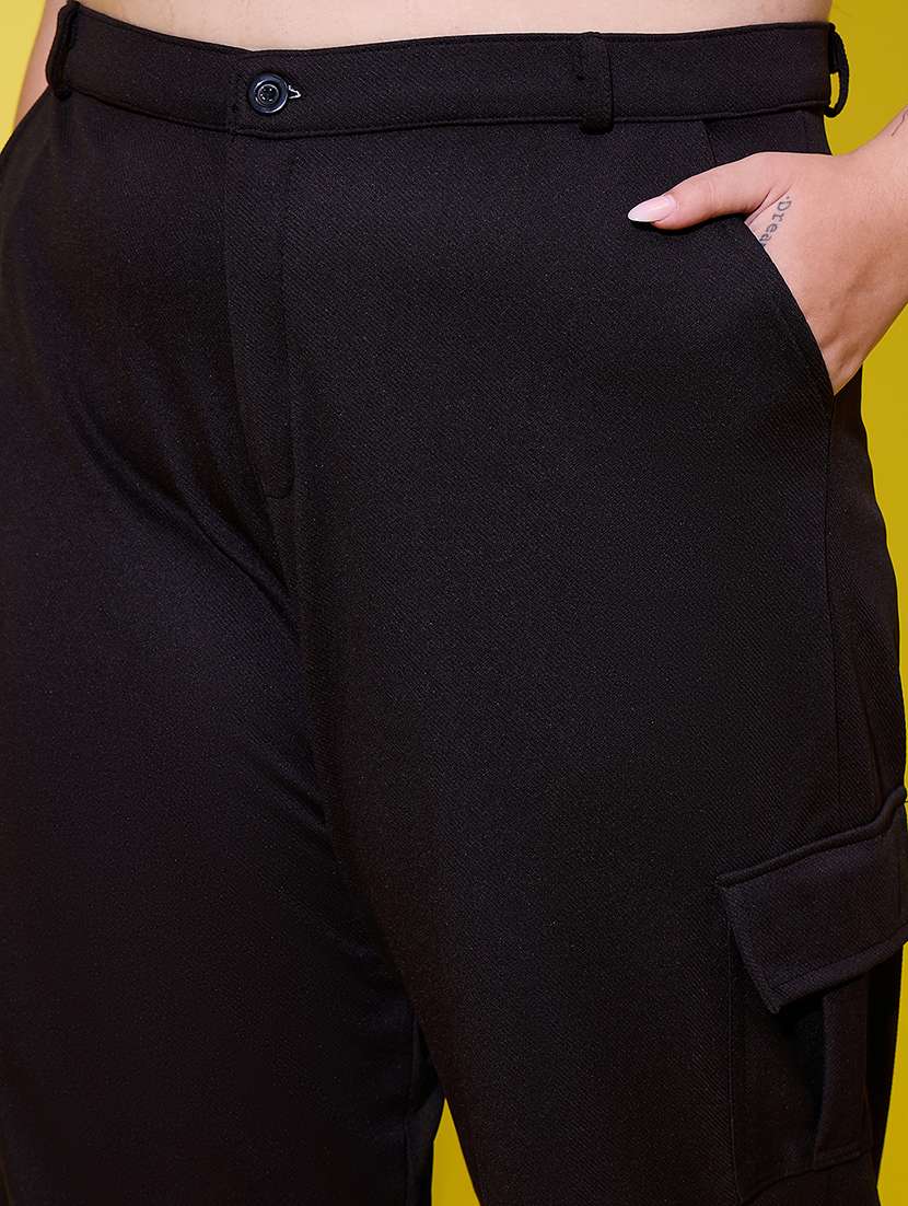 women plus size solid high rise cargo - 22112497 -  Standard Image - 4