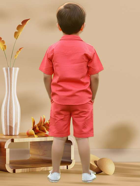 boys printed shirt and shorts co-ord set - 22112620 -  Standard Image - 1