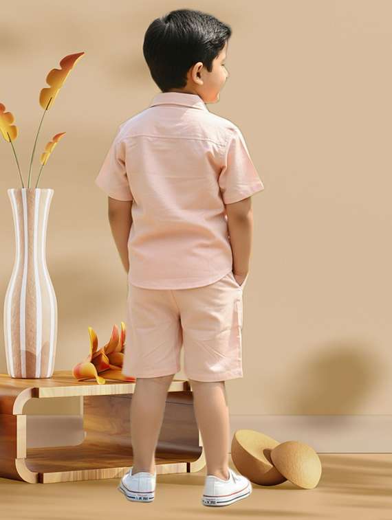 boys printed shirt and shorts co-ord set - 22112623 -  Standard Image - 1