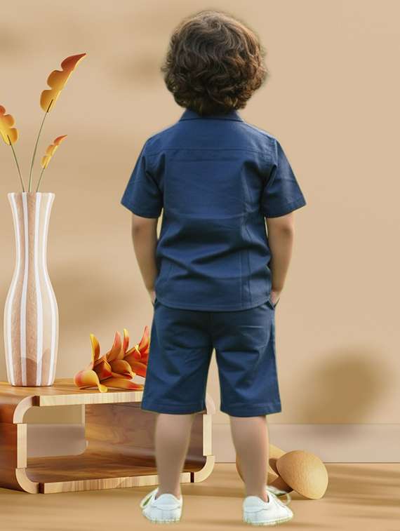 boys printed shirt and shorts co-ord set - 22112625 -  Standard Image - 1