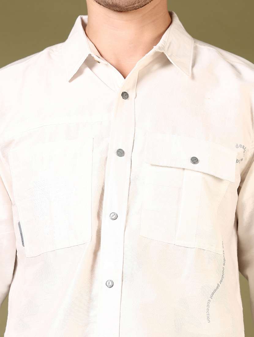 men solid long sleeve slim fit casual shirt - 22127887 -  Standard Image - 4