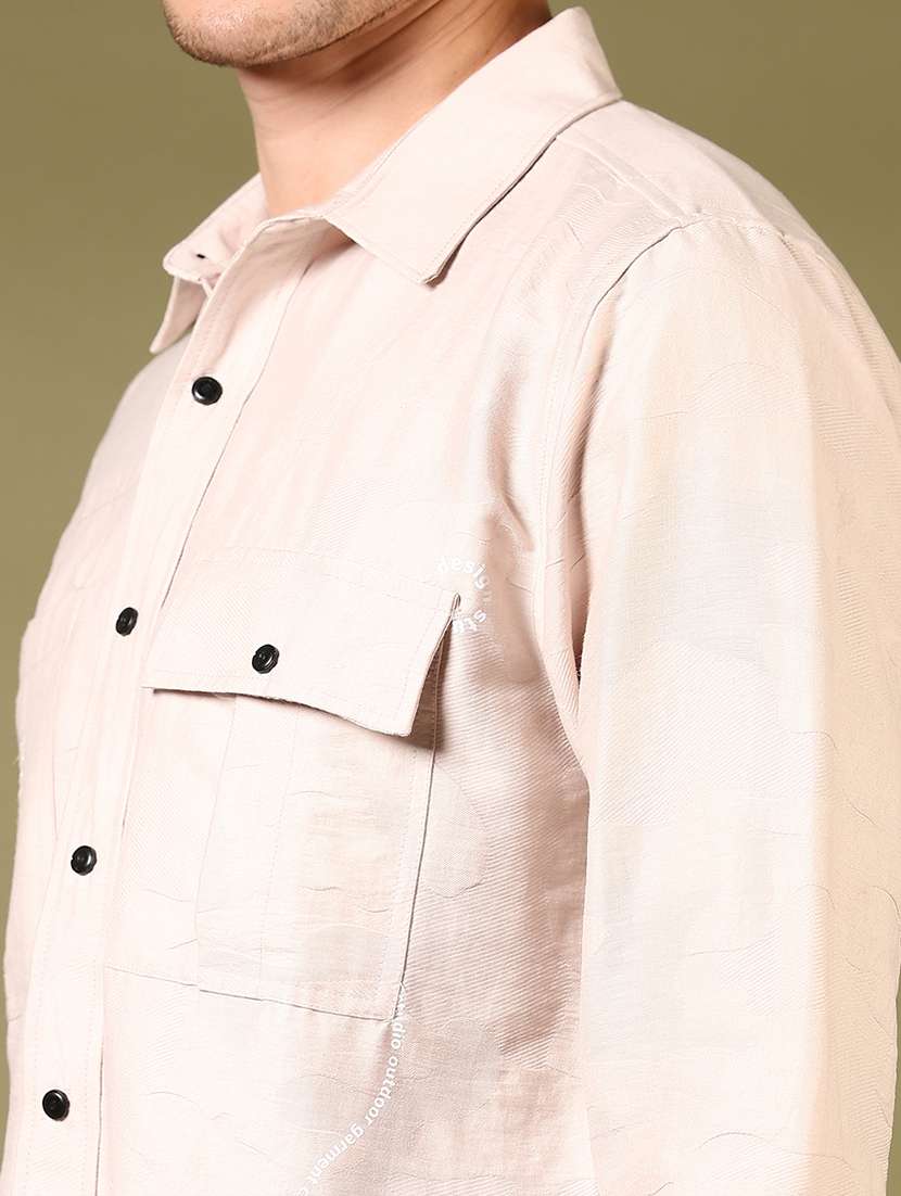 men solid long sleeve slim fit casual shirt - 22127888 -  Standard Image - 4