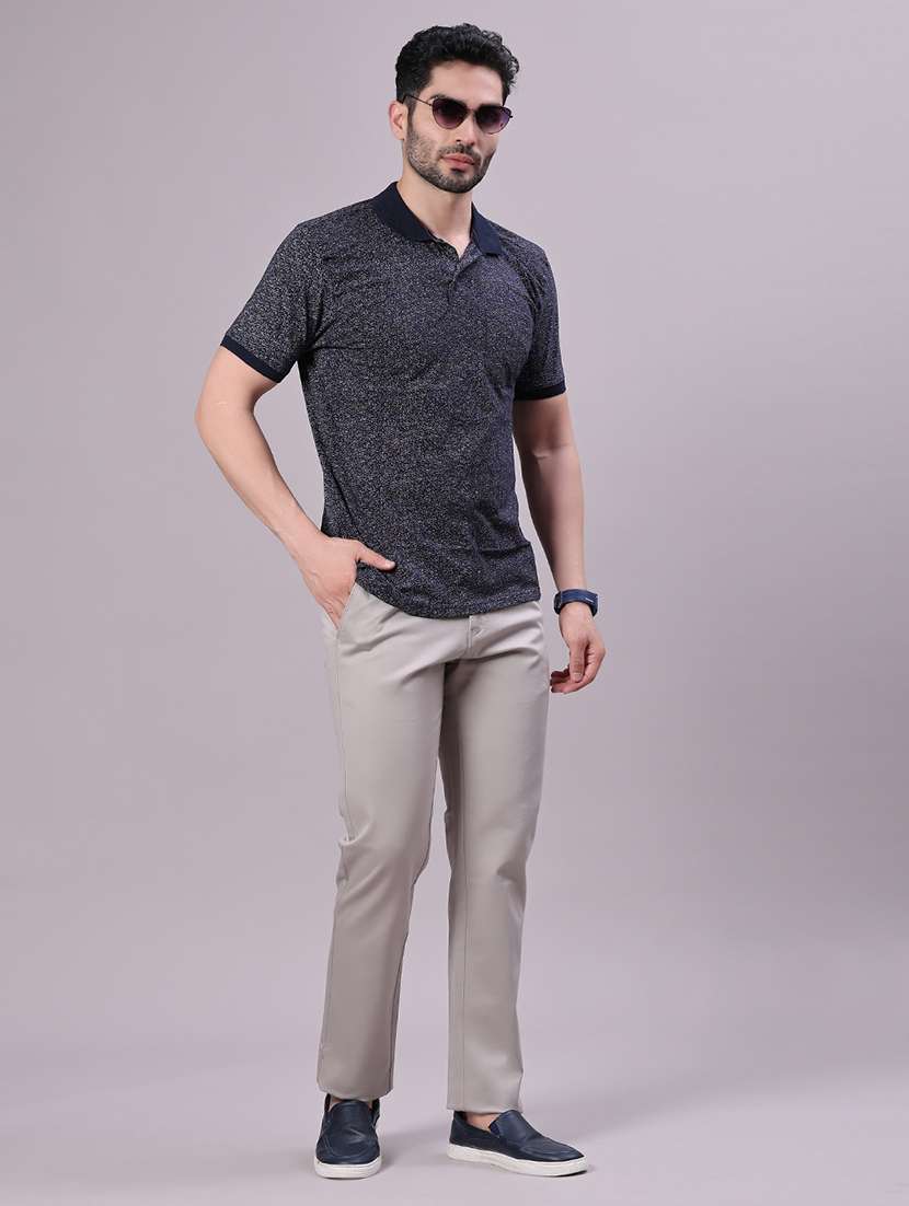 men solid mid rise flat front casual trouser - 22129759 -  Standard Image - 4