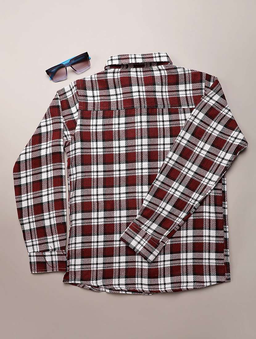 boys checkered long sleeve casual shirt - 22129947 -  Standard Image - 1
