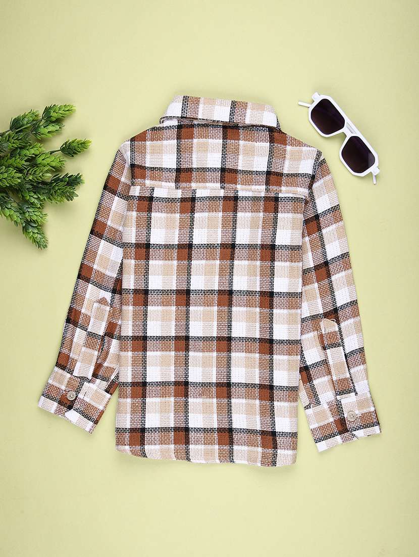 boys checkered long sleeve casual shirt - 22129965 -  Standard Image - 1
