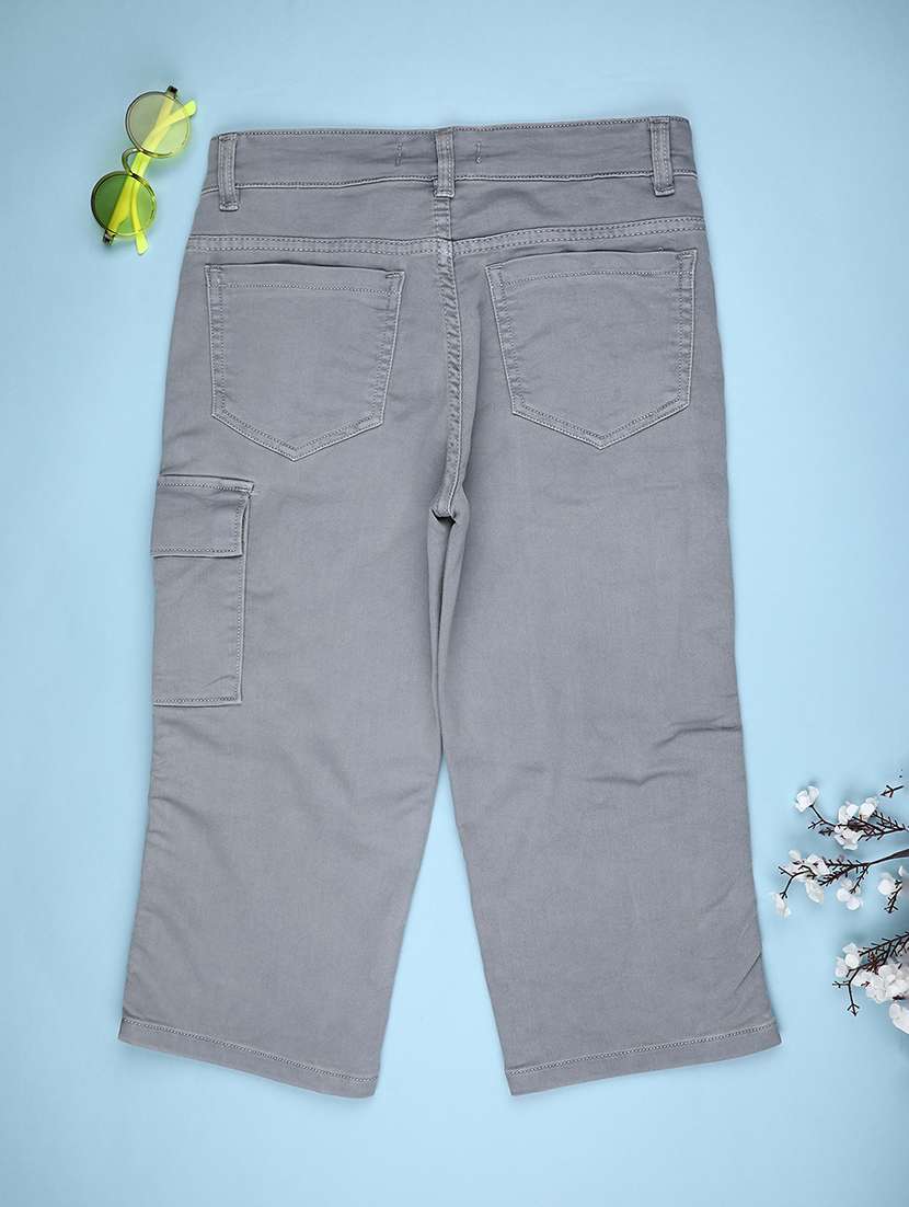 boys plain mid rise relaxed fit cargo - 22129995 -  Standard Image - 1