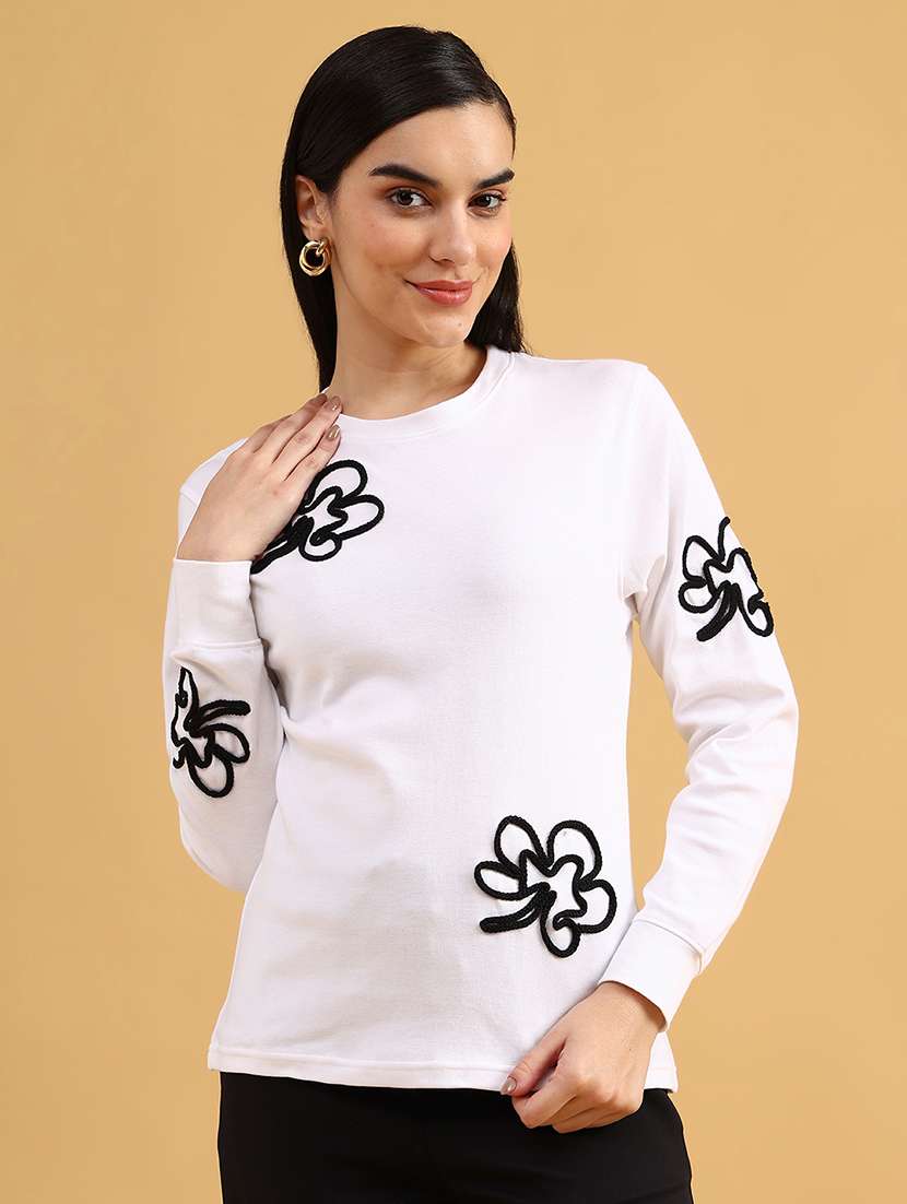 women self designed long sleeve sweatshirt - 22130830 -  Standard Image - 1
