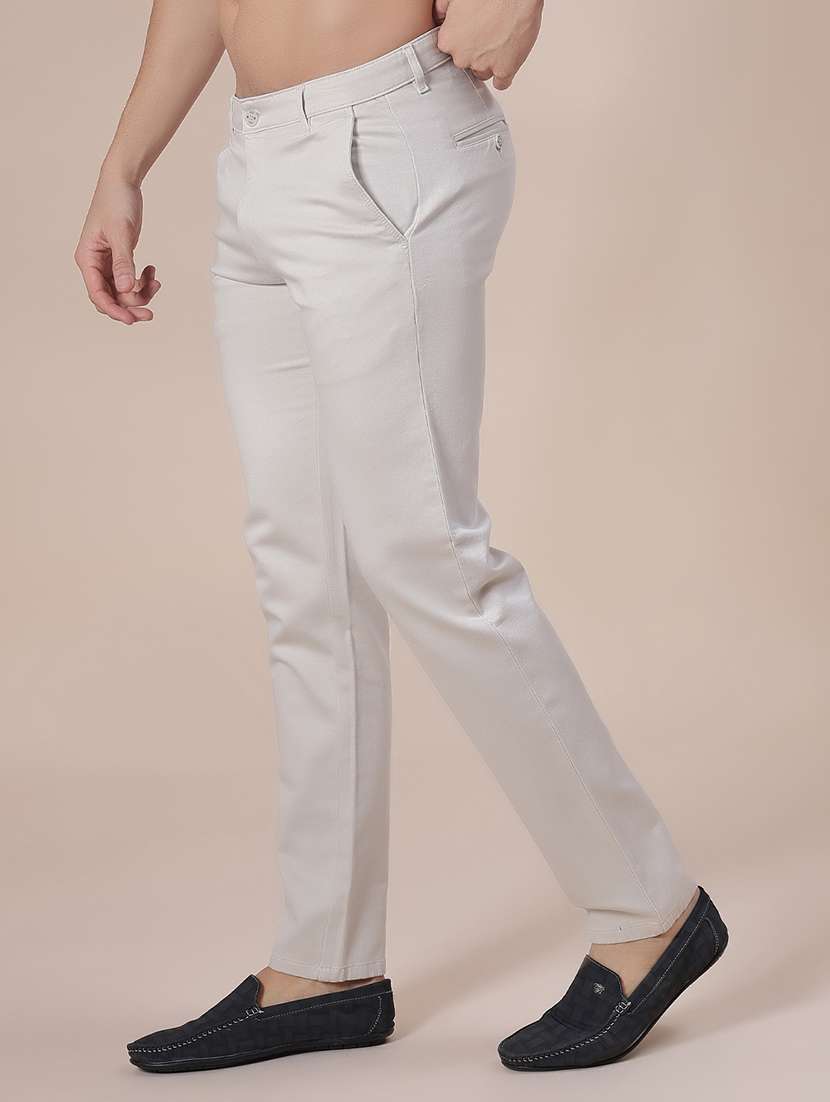 men solid mid rise chinos casual trouser - 22131004 -  Standard Image - 1