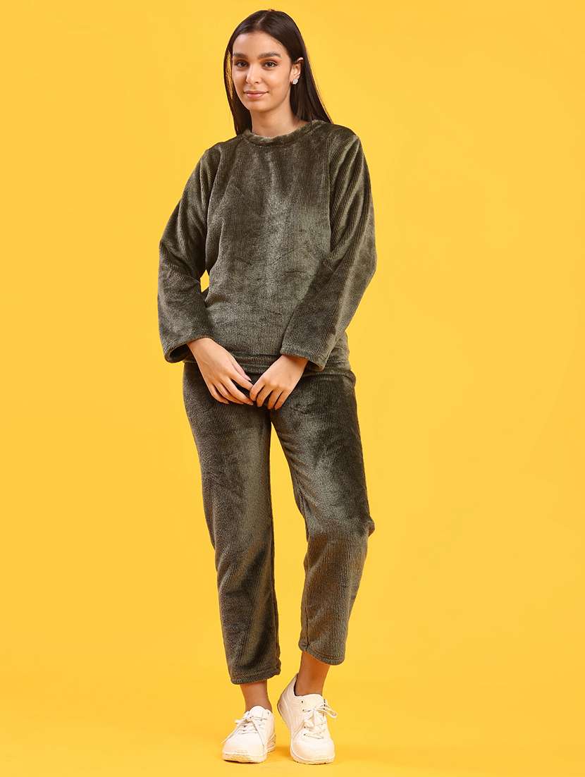 women solid nightwear pyjama set - 22131010 -  Standard Image - 1