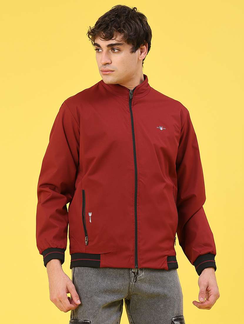 men solid long sleeve bomber jacket - 22131016 -  Standard Image - 1