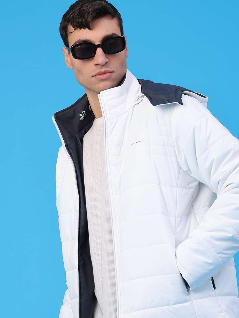 men solid long sleeve puffer jacket - 22131102 -  Standard Image - 1