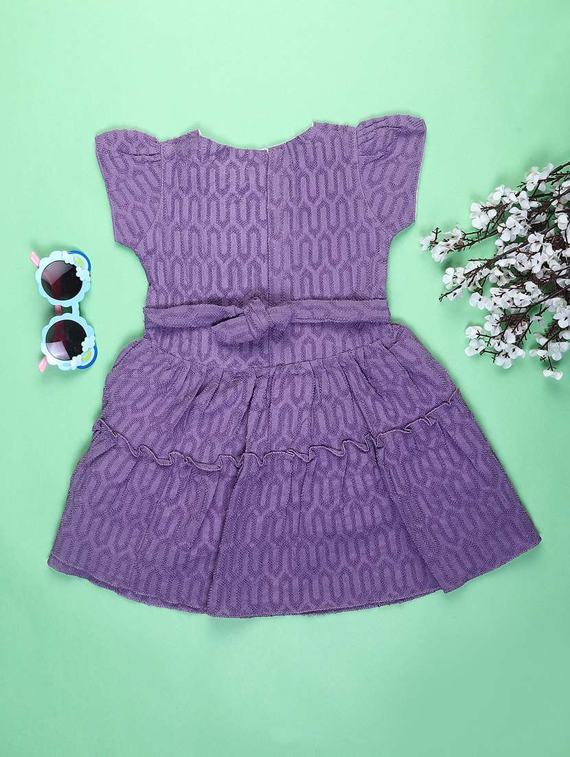 girls self designed cap sleeve fit & flare dress - 22131457 -  Standard Image - 1