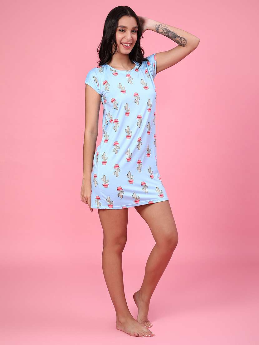 women printed short sleeve sleepshirt - 22131501 -  Standard Image - 1
