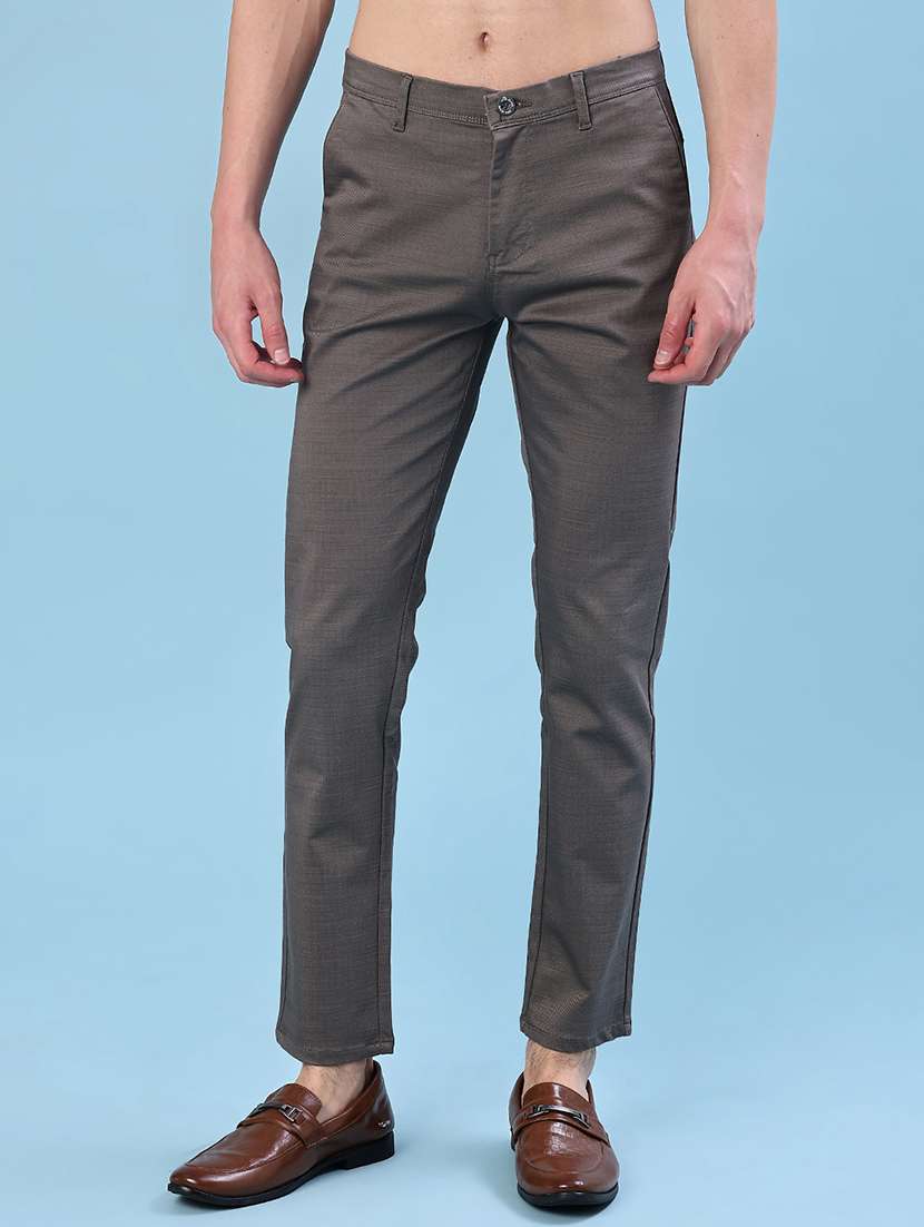 men solid mid rise chinos casual trouser - 22135606 -  Standard Image - 1