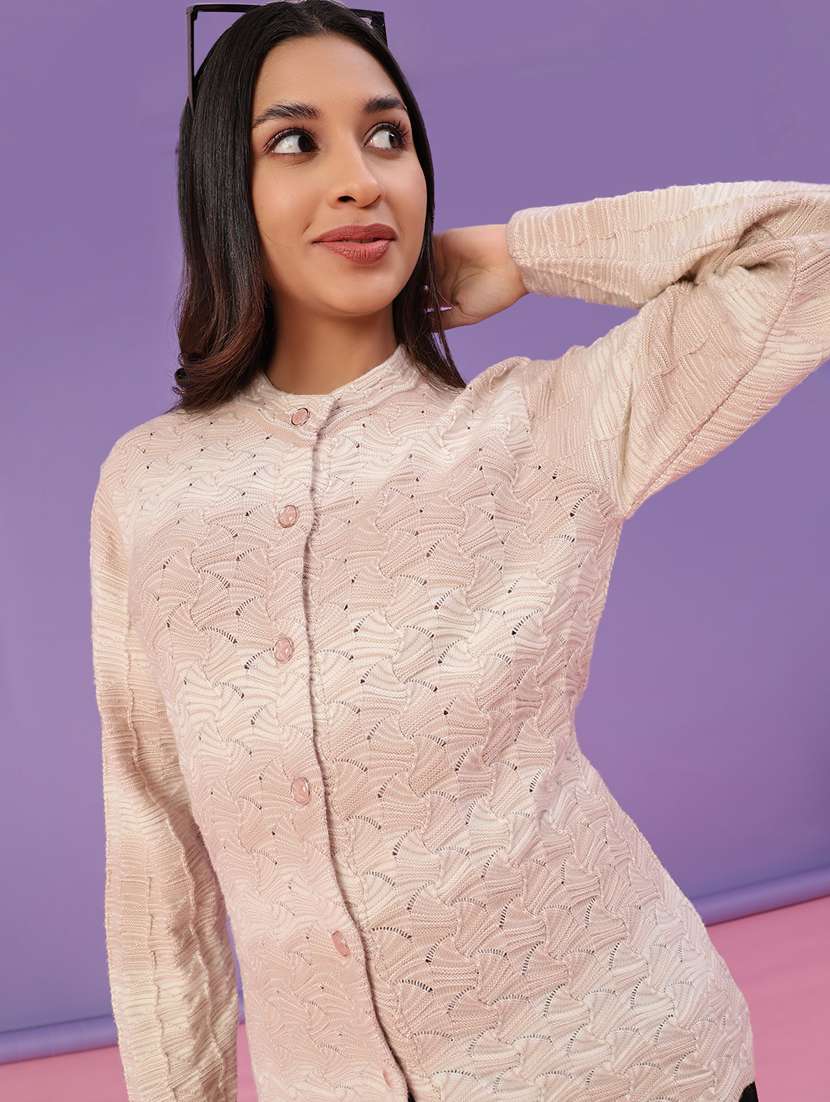 women self design long sleeve cardigan - 22135856 -  Standard Image - 1