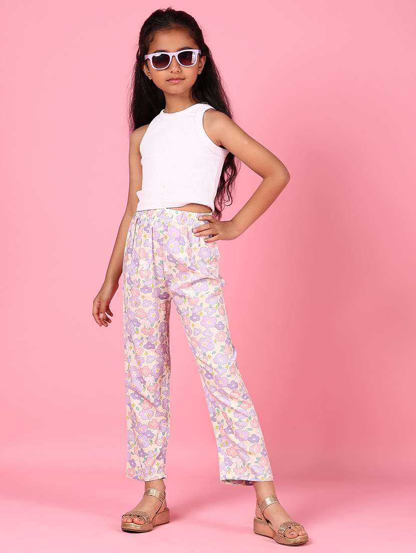 girls printed mid rise nightwear pyjama - 22136813 -  Standard Image - 4